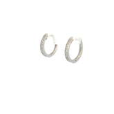 14k White Gold .10ct G SI1 Round Diamond Small Baby Huggies Earrings